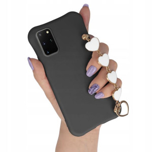 Etui Mat do SAMSUNG S20 PLUS Biały Łańcuszek Serca