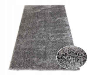 Dywan Shaggy Shine Brokatowy Srebrny Szary 080x160