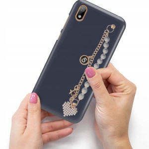 Etui Mat Granat Blink do HUAWEI Y5 2019 Łańcuszek