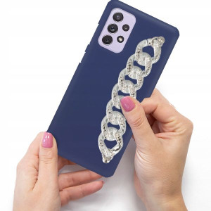 Etui Mat Granat Blink do SAMSUNG A72 5G Łańcuszek