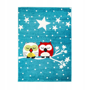 Dywan Dziecięcy Moda Kids Niebieski Sowy 120x160