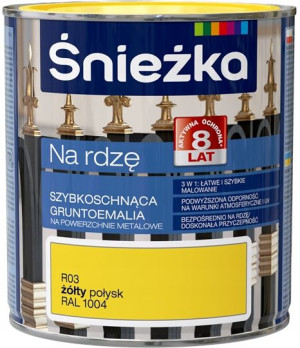 Śnieżka Na Rdzę Gruntoemalia Żółty Połysk 0,65l