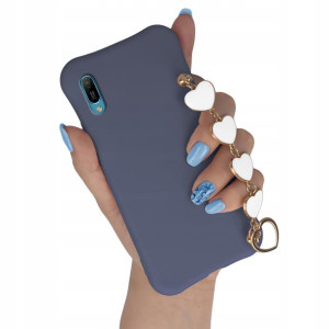 Etui Mat Granat Do HUAWEI Y6 2019 Łańcuszek Serca