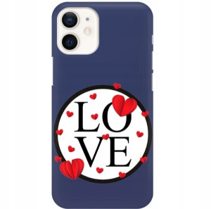 Etui Mat Granat do IPHONE 12 MINI Walentynki Wzory