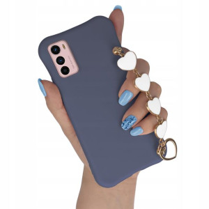 Etui Mat Granat Do MOTOROLA MOTO G42 Łańcuszek