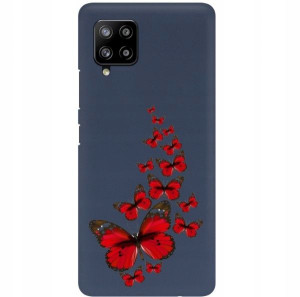 Etui Mat Granat do SAMSUNG A42 5G Walentynki Wzory