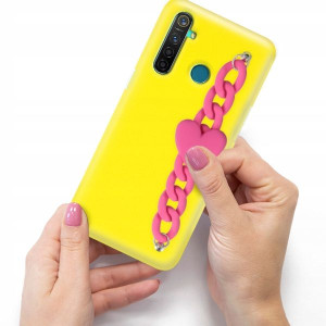 Etui Mat Żółte Blink do REALME 6i Malinowe Serce