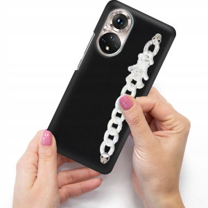 Etui Matowe Blink do HUAWEI HONOR 50 Łańcuszek Miś