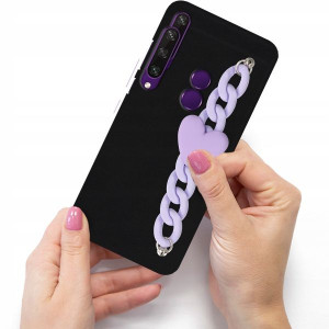 Etui Matowe Blink Do HUAWEI Y6P Łańcuszek Fiolet