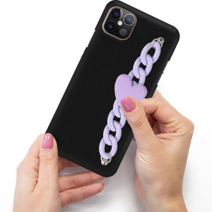 Etui Matowe Blink Do IPHONE 12 PRO Łańcuszek Serce