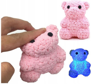 Gniotek Mochi Fidget Gniotki Pop It Miś Led 9cm