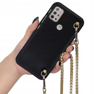 Etui Matowe Blink do MOTOROLA G30 Złoty Łańcuszek