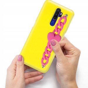Etui Matowe Blink do OPPO A5 2020 Malinowe Serce