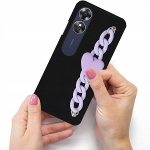 Etui Matowe Blink Do REALME C33 Łańcuszek Serce