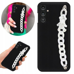 Etui Matowe Blink do SAMSUNG A14 5G Łańcuszek Miś