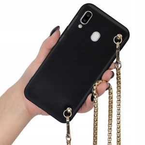 Etui Matowe Blink do SAMSUNG A20e Złoty Łańcuszek