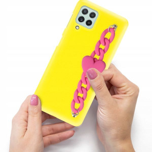Etui Matowe Blink do SAMSUNG A22 4G Malinowe Serce