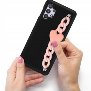 Etui Matowe Blink Do SAMSUNG A32 4G Róż Łańcuszek