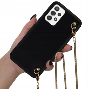 Etui Matowe Blink do SAMSUNG A52 Złoty Łańcuszek