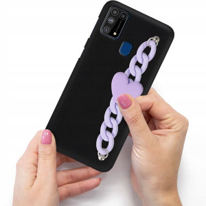 Etui Matowe Blink Do SAMSUNG M31 Łańcuszek Fiolet