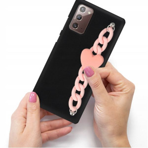 Etui Matowe Blink Do SAMSUNG NOTE 20 Róż Łańcuszek