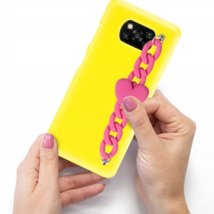 Etui Matowe Blink do XIAOMI POCO X3 Malinowe Serce