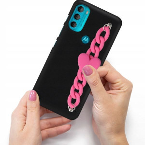 Etui Matowe Blink Łańcuszek Do MOTOROLA G71 5G