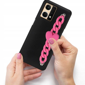 Etui Matowe Blink Łańcuszek Do OPPO RENO 7 4G