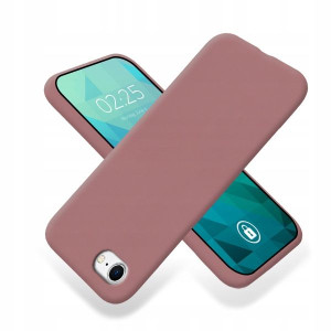 Etui Matowe Ciemny Róż IPHONE 8 Ochronne Case Guma