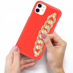 Etui Matowe Czerwone Blink do IPHONE 11 Łańcuszek