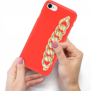 Etui Matowe Czerwone Blink do IPHONE 8 Łańcuszek