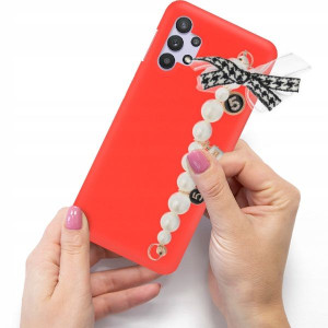 Etui Matowe Czerwone Blink SAMSUNG A32 Case Uchwyt