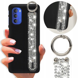 Etui Matowe Diamenty Pasek do MOTOROLA G51 5G Case