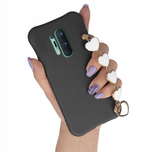 Etui Matowe do ONEPLUS 8 PRO Biały Łańcuszek Serca