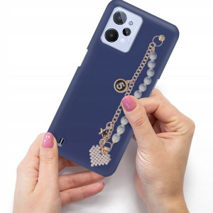Etui Matowe Granat Blink do REALME C31 Łańcuszek