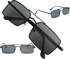 Pilotki prostokątne Okulary przeciwsłoneczne Metal