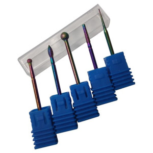 ZESTAW 5x FREZ DIAMENTOWY do manicure rainbow