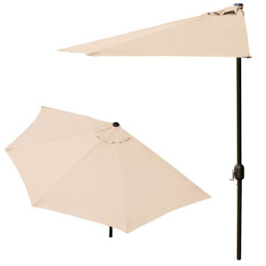 Parasol Ogrodowy Pół-parasol Ścienny Na Taras 2,7m Beżowy