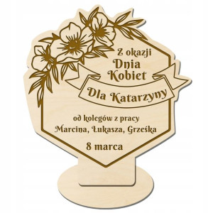 Drewniana Statuetka Grawer Dzień Kobiet Mamy Matki