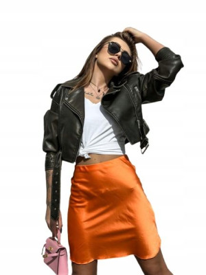 Damska spódnica mini satynowa-Orange