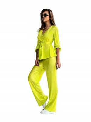 Elegancki Dwuczęściowy Komplet Plisowany-Lemon