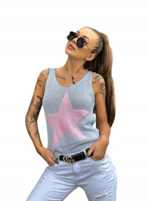 Sweter Na Ramiączka Ze Złotą Nitką Star