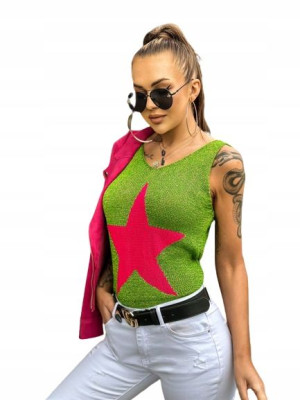 Sweter Na Ramiączka Ze Złotą Nitką Star