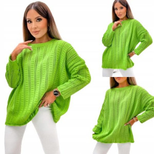 Oversizowy sweter damski ZIELONY