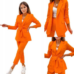 Stylowy Garnitur z Dopasowanymi Spodniami-ORANGE