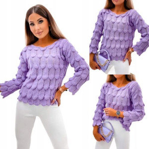 Sweter Splot Rybia Łuska-lila