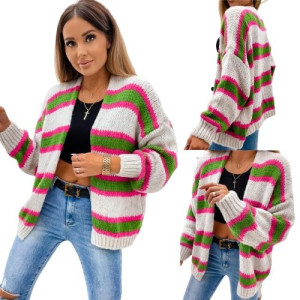 Krótki kardigan sweter damski niezapinana narzutka