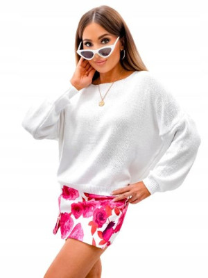 Sweter w stylu klasycznym-Biały