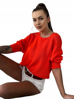 Sweter w stylu klasycznym-Orange
