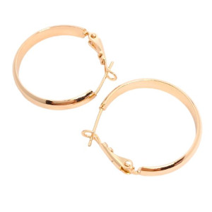 Złote Kolczyki Koła Kółka Szlifowane 25mm 18k